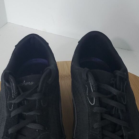 Skechers Women's Just Relax Black Leather Casual Shoes Sneakers Size 9.5 - Picture 9 of 11